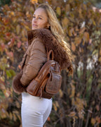 Concealed Carry RFID Daisy Leather Backpack by Lady Conceal