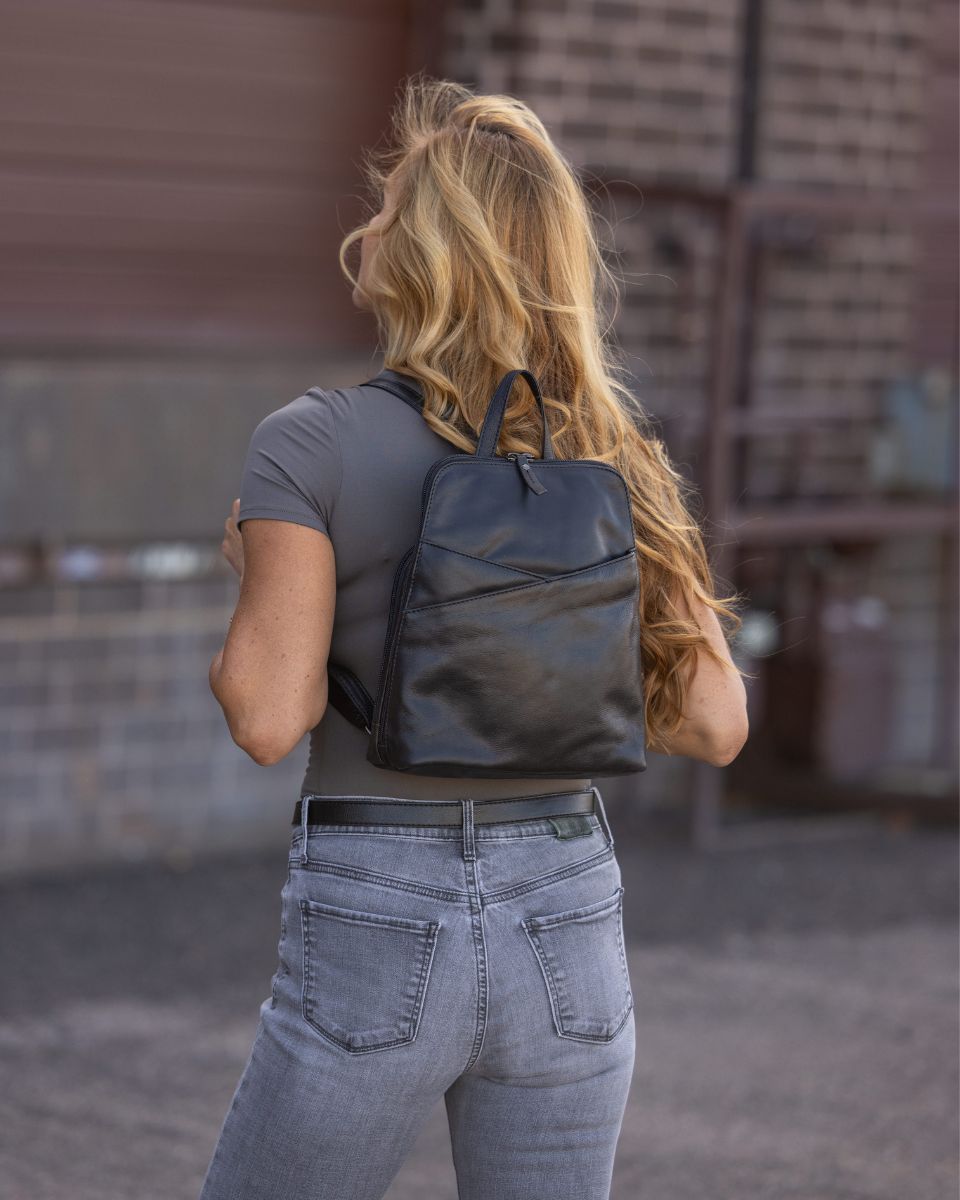 Concealed Carry Jayden Leather Backpack by Lady Conceal