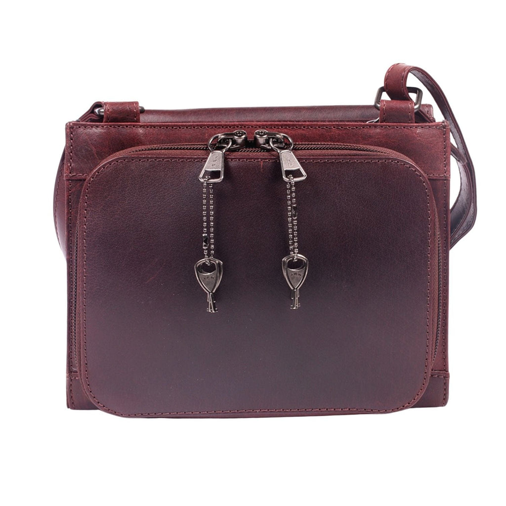 Concealed Carry Raelynn Buffalo Leather Crossbody RFID Organizer by Lady Conceal