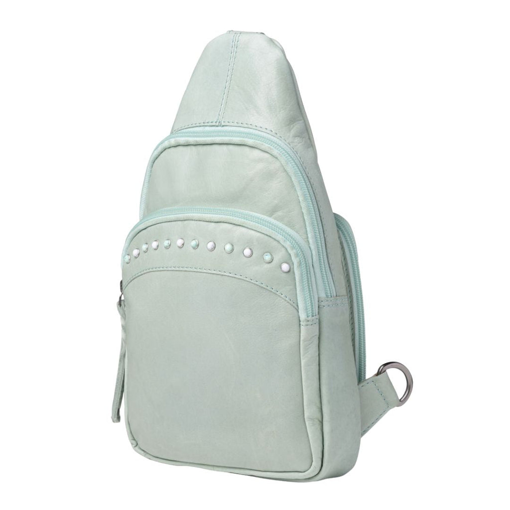 Concealed Carry Haven Sling Leather Backpack by Lady Conceal