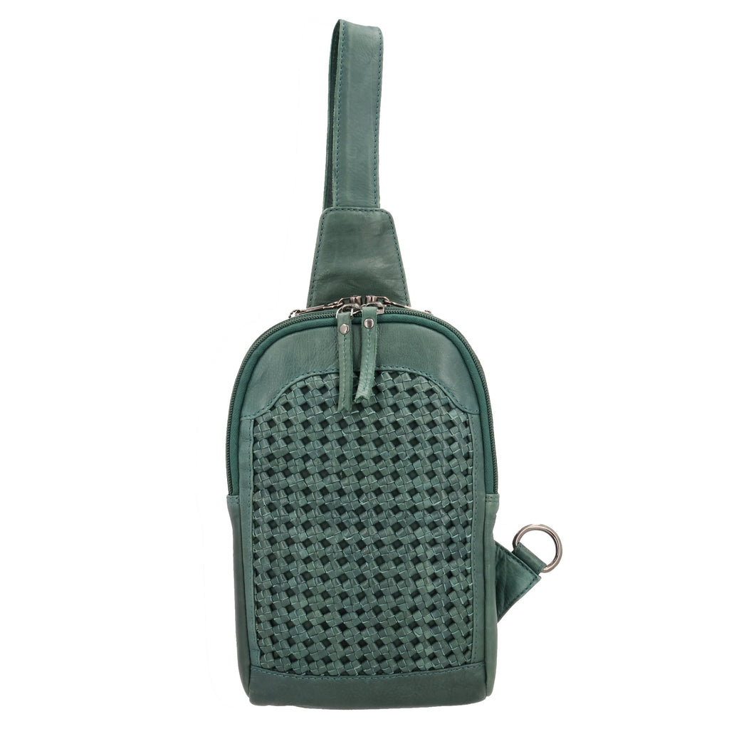 Concealed Carry Bristol Sling Leather Backpack by Lady Conceal