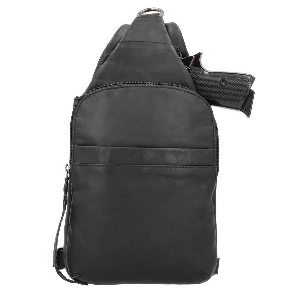Concealed Carry Unisex Dakota Leather Sling by Lady Conceal - Large and Regular Size