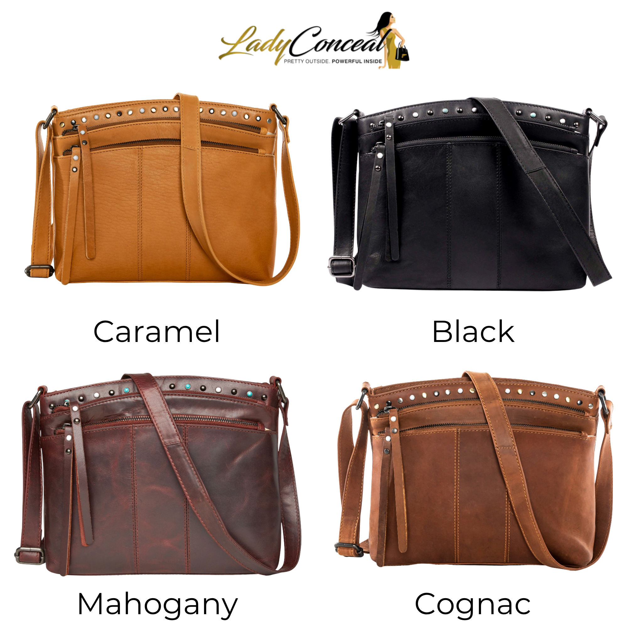 Concealed Carry Brynn Leather Crossbody by Lady Conceal