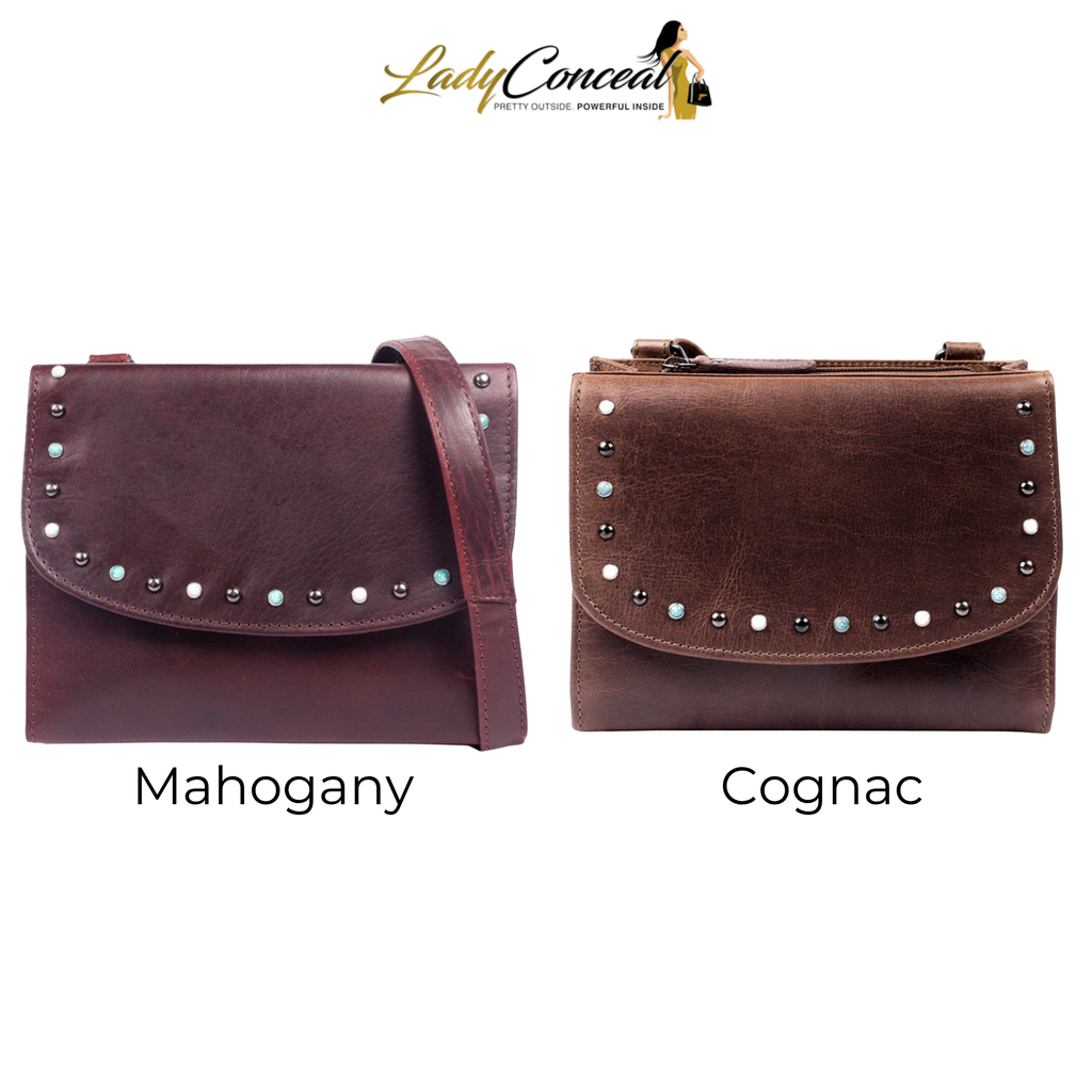 Concealed Carry Raelynn Buffalo Leather Crossbody RFID Organizer by Lady Conceal