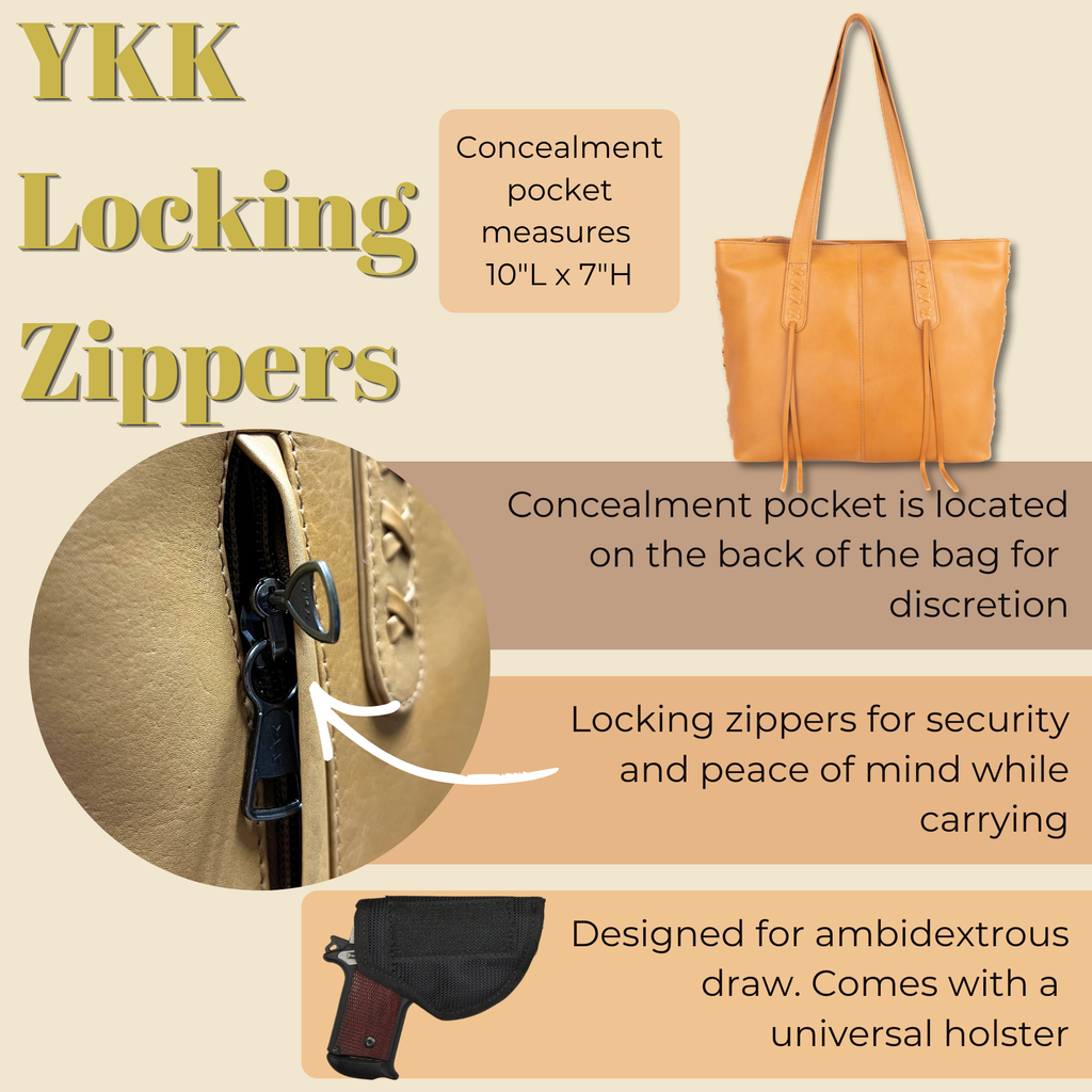 Concealed Carry Norah Leather Tote by Lady Conceal