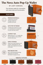 Nova RFID Compact Leather Wallet by Lady Conceal