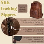 Concealed Carry Quinn Unisex Leather Backpack