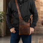 Concealed Carry Unisex Remi Leather Crossbody by Lady Conceal