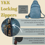 Concealed Carry Unisex Taylor Sling Leather Backpack by Lady Conceal