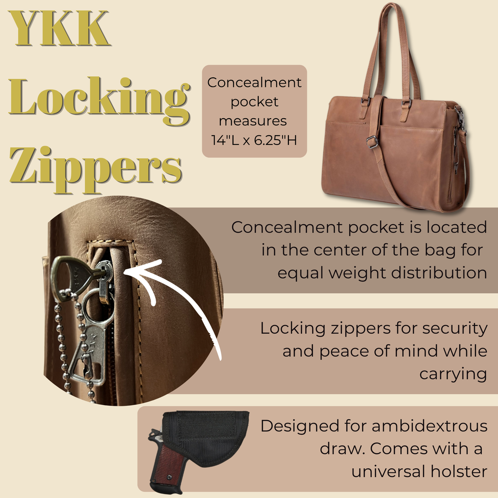 Concealed Carry Willow Computer Satchel by Lady Conceal