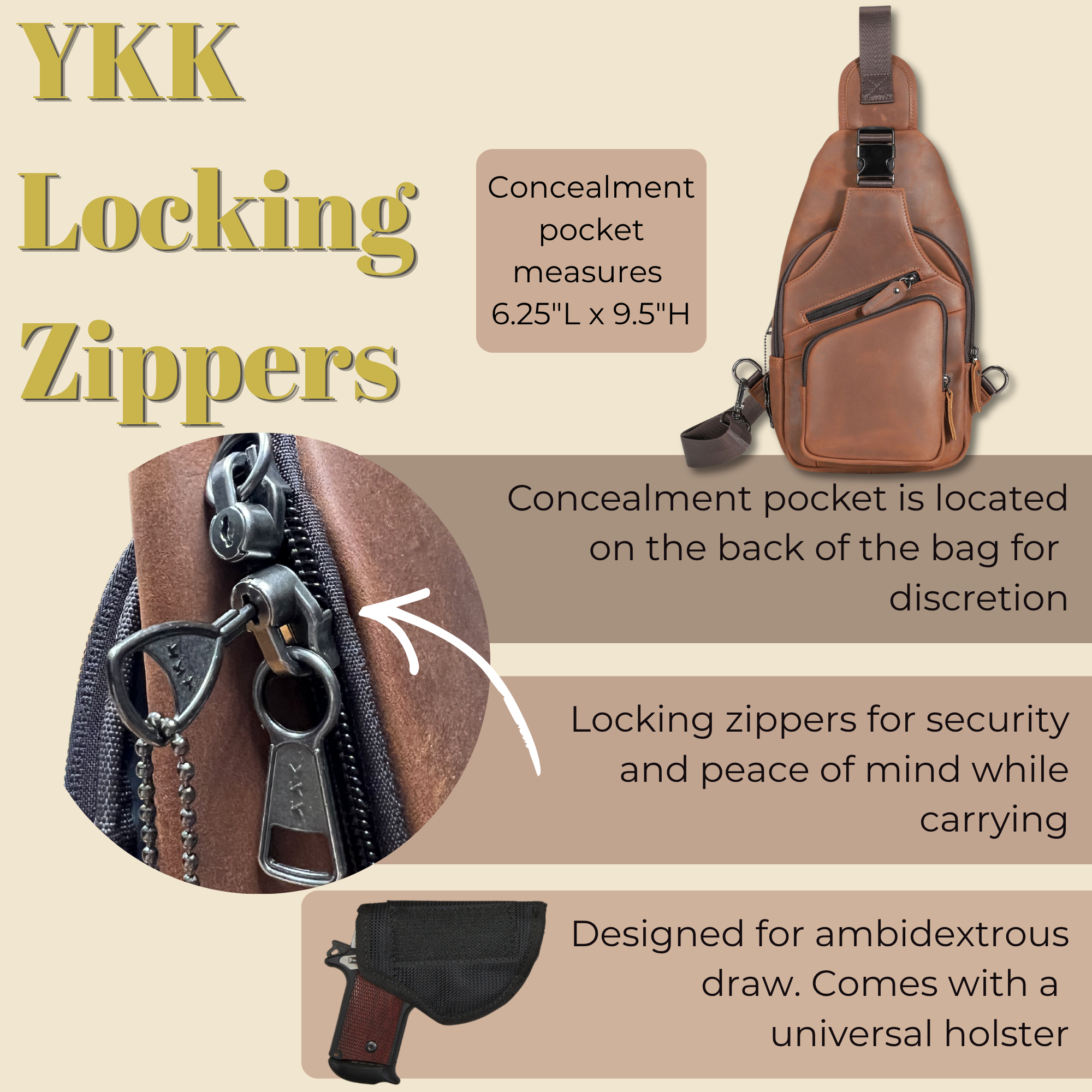 Concealed Carry Xander Leather Sling by DS Conceal
