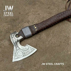 Viking Style Engraved Axe | Handcrafted Leather Wrapped Handle