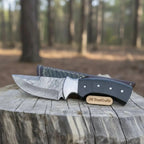 Damascus Skinner Knife Green Black Micarta Handle 3 Inch Blade