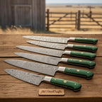 6-Piece Custom Damascus Kitchen Knife Bundle —  Professional Chef and Utility Set