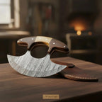 Custom Ulu Knife Damascus Steel Blade Efficient Kitchen Knife