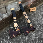 Fenrir Wolf Viking Axe Pair with Acid Etched Bearded Heads