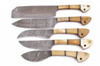EST Custom Handmade Damascus Steel Beautiful 5Pcs. Kitch DK-0011