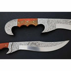 Frontier Bowie Knife Hand Engraved D2 Steel Blade Trailing Point Custom Handmade by JW SteelCrafts