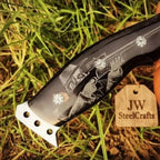 Frontier Persian Clip Point Bowie Knife Engraved D2 Steel Fixed Blade