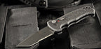 Gerber 06 Push Button AUTO Combo Tanto Blade Folding Knife Black