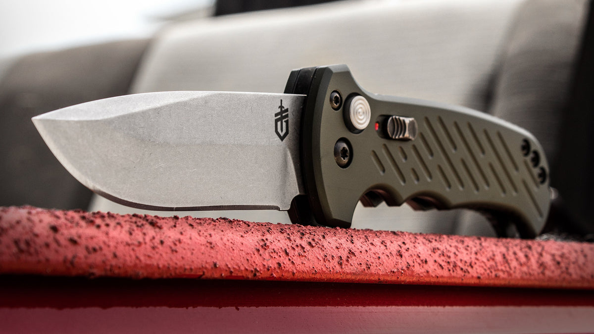 Gerber 10th Anniversary Automatic Stone Washed Folding Knife