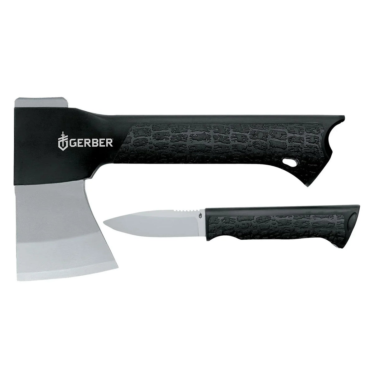 Gerber Black Gator Grip Combo Axe and Knife