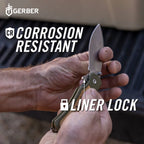 Gerber Confidant Black and Jade Drop Point Blade Knife
