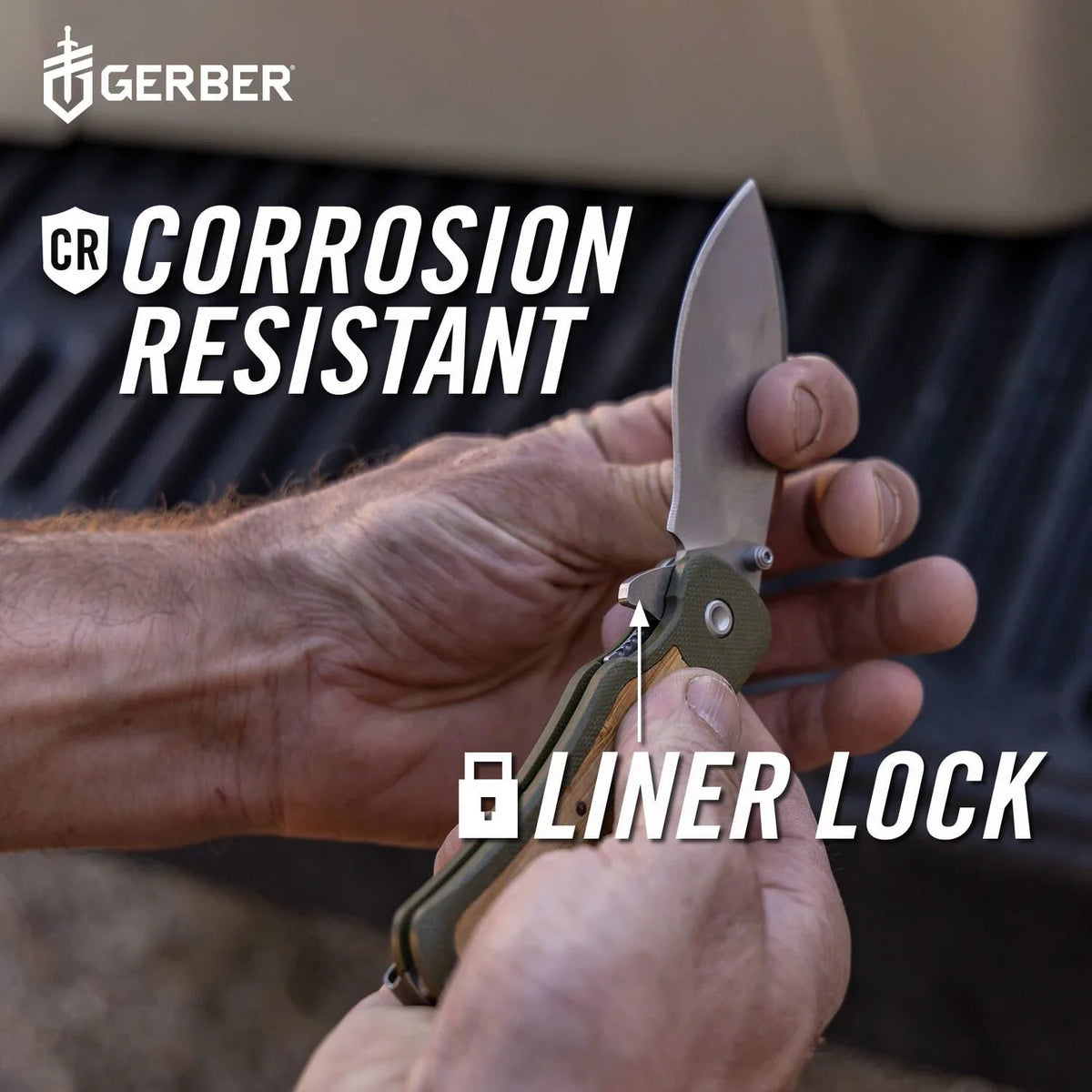 Gerber Confidant Black and Jade Drop Point Blade Knife