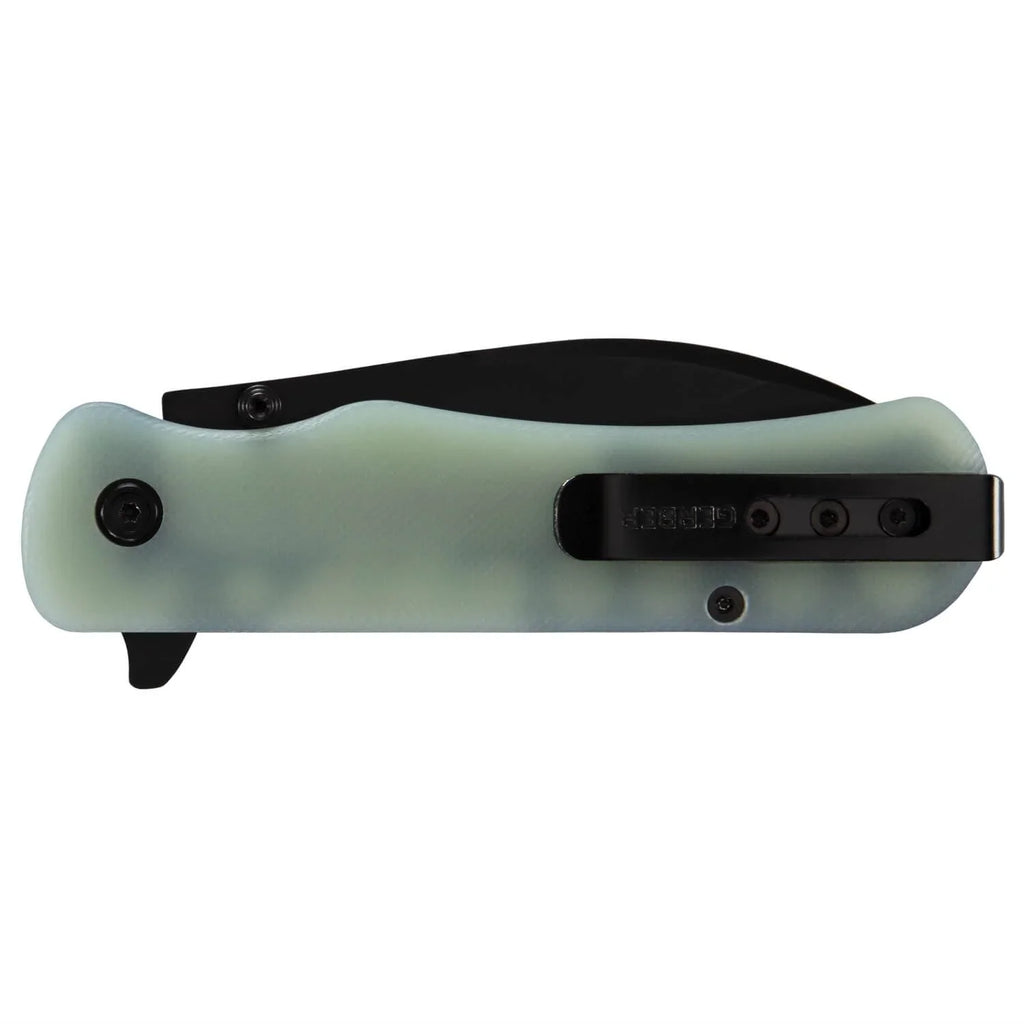 Gerber Confidant Black and Jade Drop Point Blade Knife