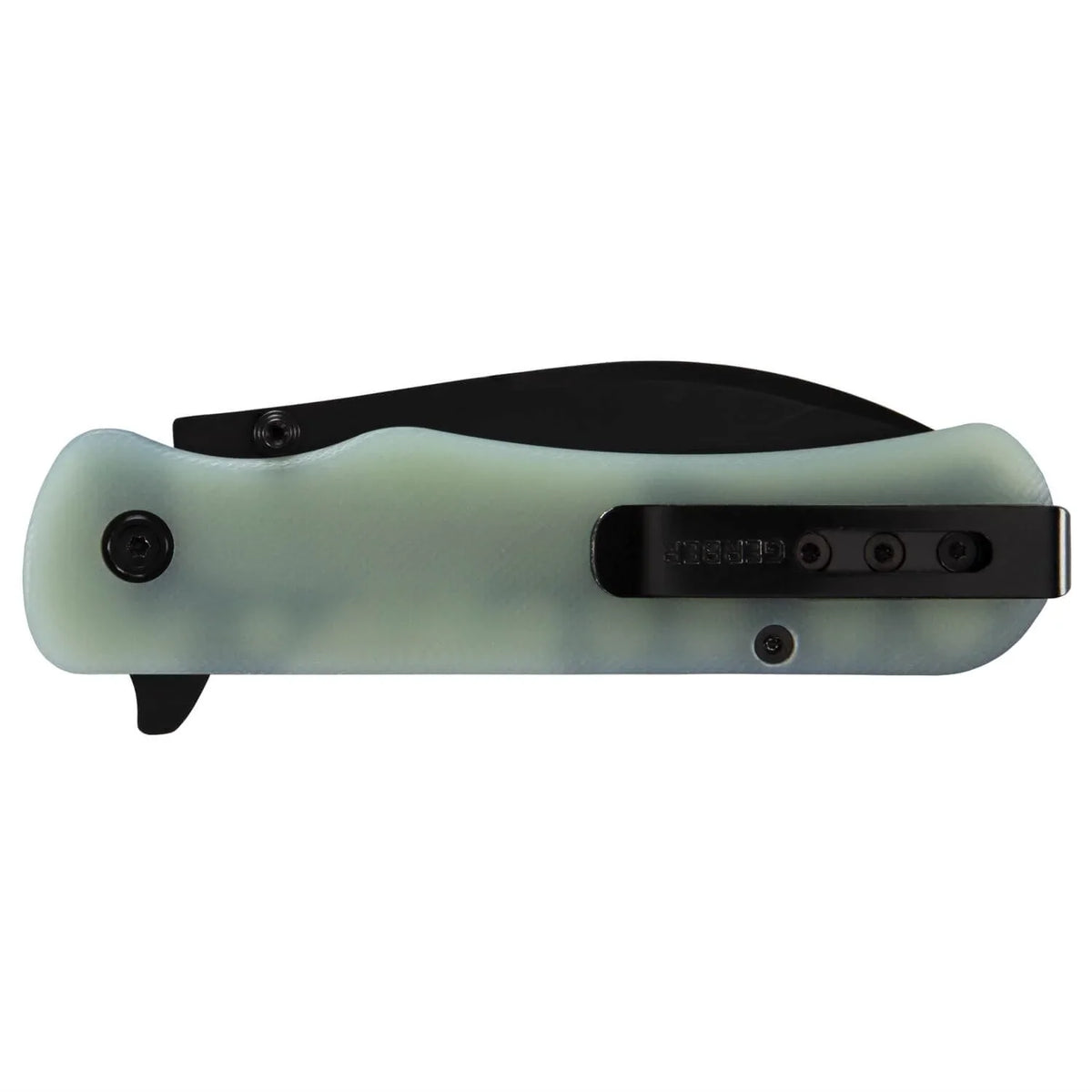Gerber Confidant Black and Jade Drop Point Blade Knife