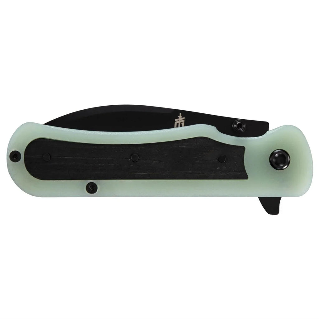 Gerber Confidant Black and Jade Drop Point Blade Knife