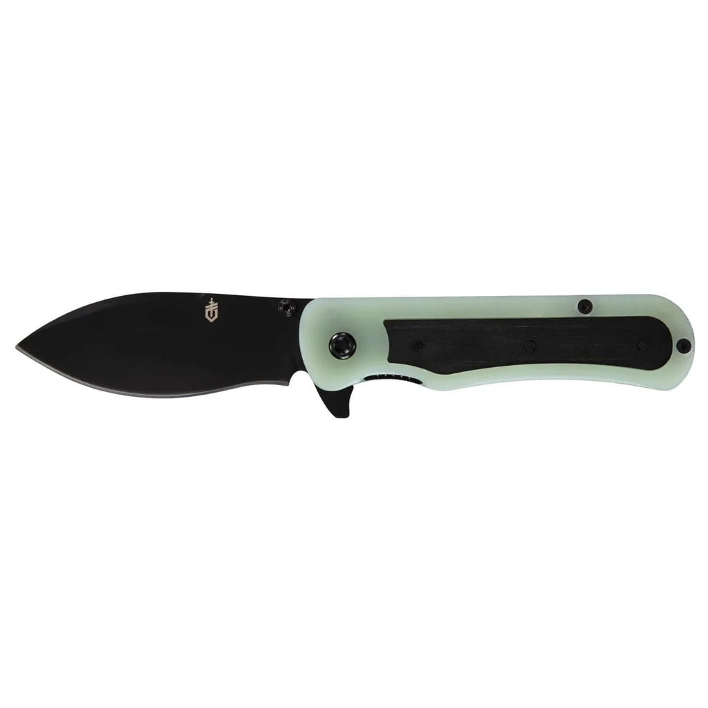 Gerber Confidant Black and Jade Drop Point Blade Knife