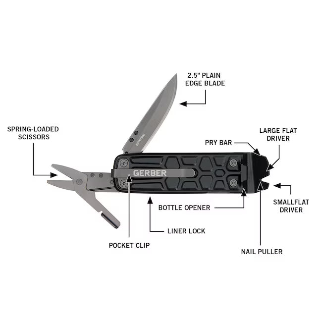 Gerber Lockdown 2.5" Blade Slim Multitool