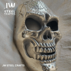 Handcrafted Metal Skull Mask: Choose Copper, Chrome or Antique Finish