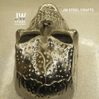 Handcrafted Metal Skull Mask: Choose Copper, Chrome or Antique Finish