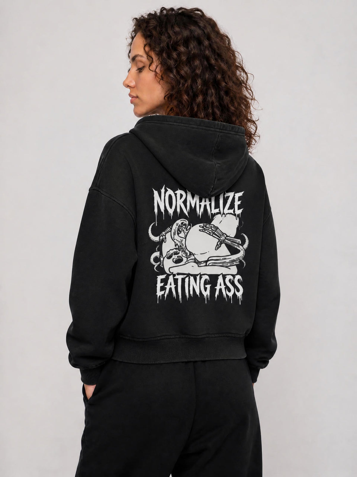 NORMALIZE EATING ASS BIG HOODIE