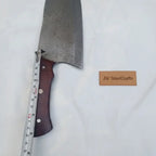 11-Inch Raindrop Damascus Chinese Vegetable Cleaver —  Rosewood Handle & Lanyard Hole