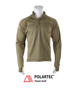 Polartec PowerGrid Level II 1/4 Zip Thermal Long Sleeve Shirt