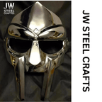 Polished Gladiator Face Mask | Handcrafted Metal Decorative Helmet Art