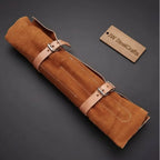 5-Piece Damascus Knife Set with Honing Rod and Black Handles