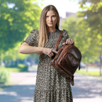 Concealed Carry Sawyer Leather Backpack by Lady Conceal