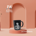 Spartan Warrior Mug | Black Ceramic Coffee Cup | JW SteelCrafts