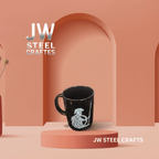 Spartan Warrior Mug | Black Ceramic Coffee Cup | JW SteelCrafts