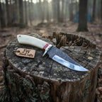 Hand Forged Knife-Steel Blade Camel Bone Handle