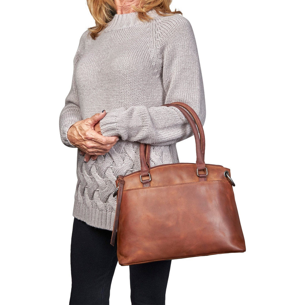 Concealed Carry Whitely Leather Satchel by Lady Conceal